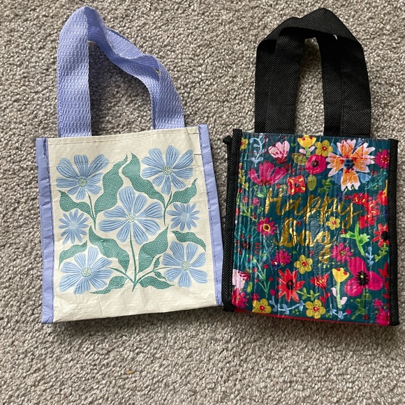 NATURAL LIFE Handbags - NATURAL LIFE Mini Floral Tote. Blue & Green floral mini tote